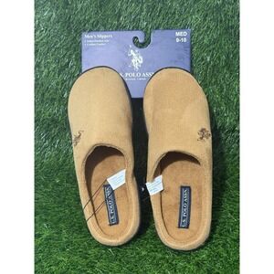 US Polo Men's Slippers Size Med 9-10 Brown New